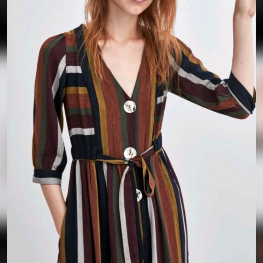 Chelsea & Theodore Striped Maxi Dress. Size L